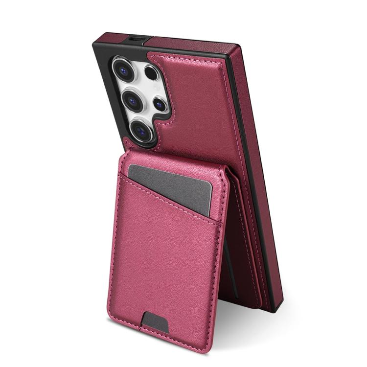 For Samsung Galaxy S24 Ultra 5G Skin Feel Detachable Card Bag Magsafe Phone Case(Wine Red) For Samsung Galaxy S24 Ultra 5G Skin Feel Detachable Card Bag Magsafe Phone Case(Wine Red)