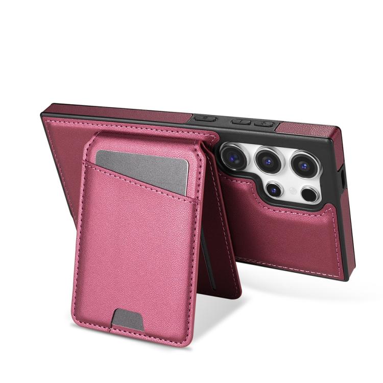 For Samsung Galaxy S24 Ultra 5G Skin Feel Detachable Card Bag Magsafe Phone Case(Wine Red) For Samsung Galaxy S24 Ultra 5G Skin Feel Detachable Card Bag Magsafe Phone Case(Wine Red)