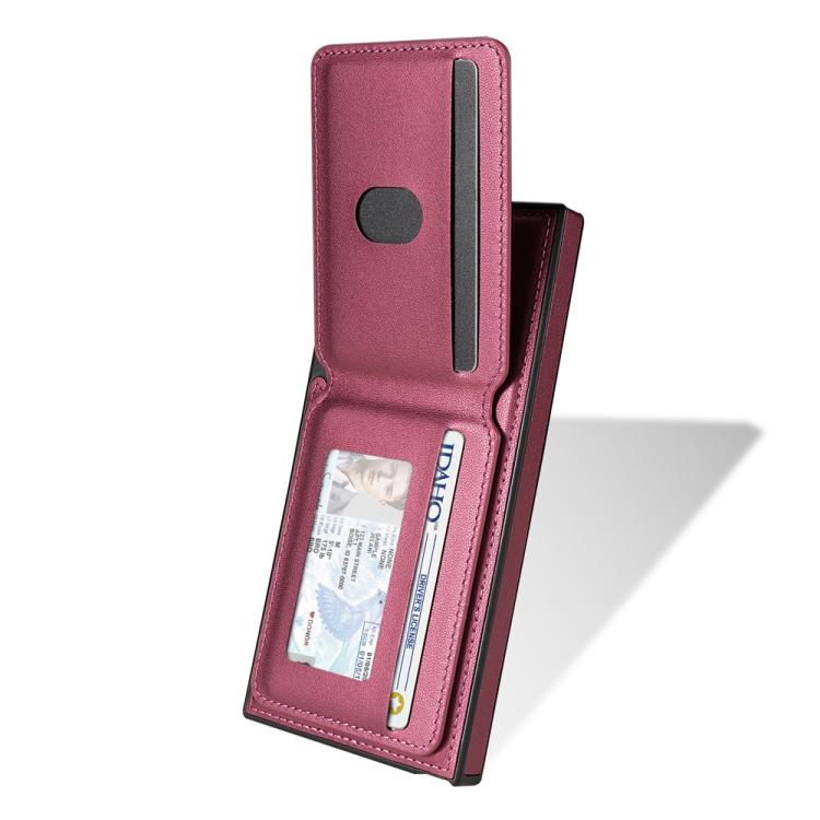For Samsung Galaxy S24 Ultra 5G Skin Feel Detachable Card Bag Magsafe Phone Case(Wine Red) For Samsung Galaxy S24 Ultra 5G Skin Feel Detachable Card Bag Magsafe Phone Case(Wine Red)