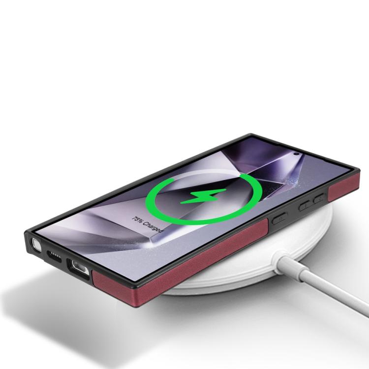 For Samsung Galaxy S24 Ultra 5G Skin Feel Detachable Card Bag Magsafe Phone Case(Wine Red) For Samsung Galaxy S24 Ultra 5G Skin Feel Detachable Card Bag Magsafe Phone Case(Wine Red)