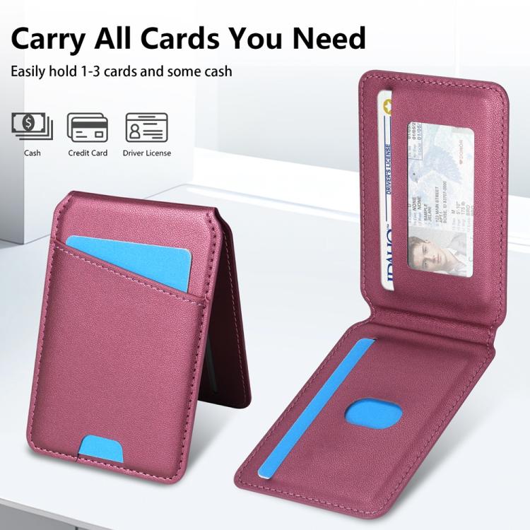 For Samsung Galaxy S24 FE 5G Skin Feel Detachable Card Bag Magsafe Phone Case(Wine Red) For Samsung Galaxy S24 FE 5G Skin Feel Detachable Card Bag Magsafe Phone Case(Wine Red)