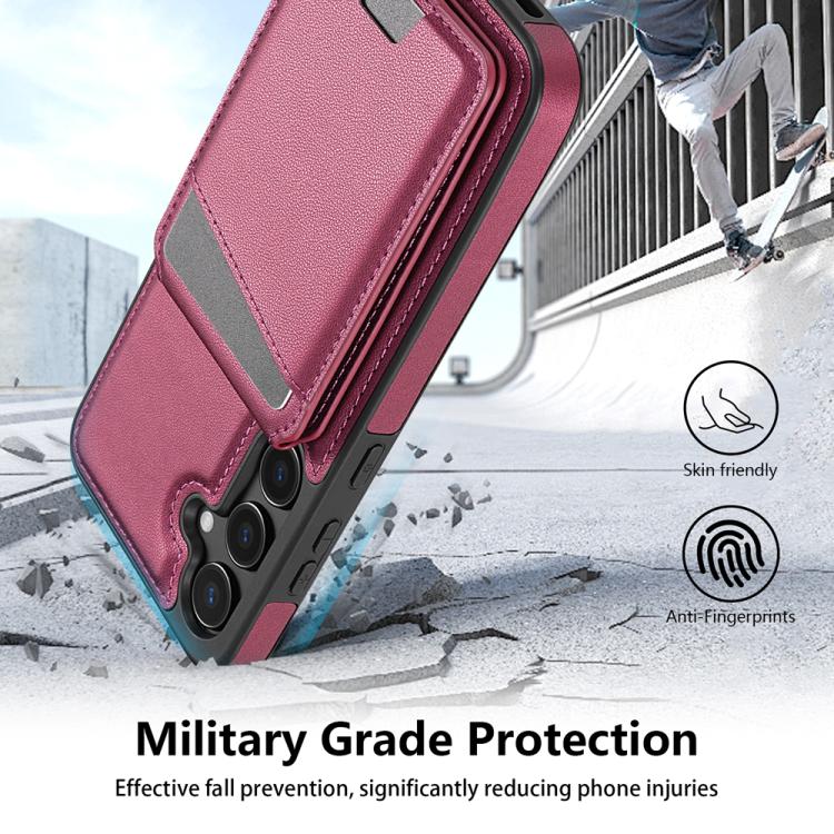 For Samsung Galaxy S24 FE 5G Skin Feel Detachable Card Bag Magsafe Phone Case(Wine Red) For Samsung Galaxy S24 FE 5G Skin Feel Detachable Card Bag Magsafe Phone Case(Wine Red)