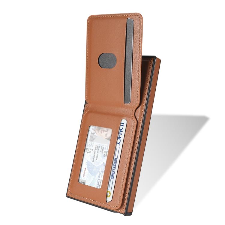For Samsung Galaxy S23 Ultra 5G Skin Feel Detachable Card Bag Magsafe Phone Case(Brown) For Samsung Galaxy S23 Ultra 5G Skin Feel Detachable Card Bag Magsafe Phone Case(Brown)