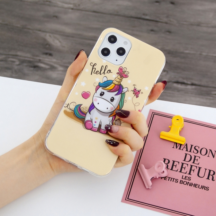 Sunsky For Iphone 12 Pro Max Painted Pattern Tpu Protective Case Unicorn