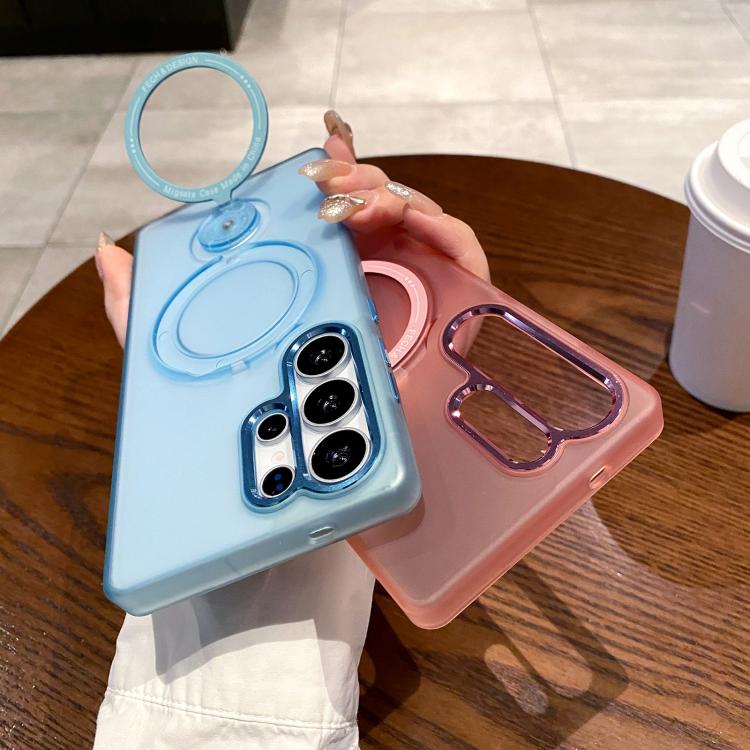 For Samsung Galaxy S24 Ultra 5G Rotation Holder MagSafe Phone Case(Blue) For Samsung Galaxy S24 Ultra 5G Rotation Holder MagSafe Phone Case(Blue)