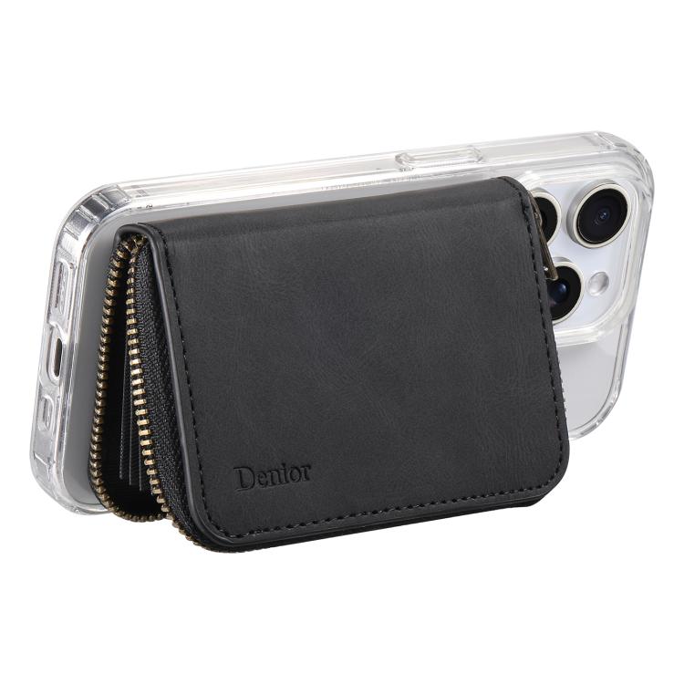 Denior V17 Skin Feel MagSafe RFID Zipper Wallet Card Bag Case(Black) Denior V17 Skin Feel MagSafe RFID Zipper Wallet Card Bag Case(Black)