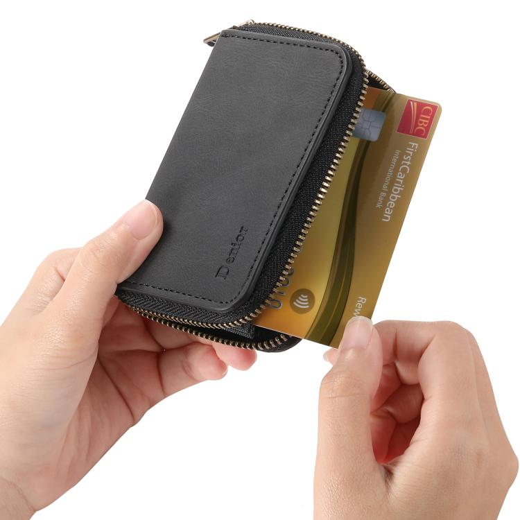 Denior V17 Skin Feel MagSafe RFID Zipper Wallet Card Bag Case(Black) Denior V17 Skin Feel MagSafe RFID Zipper Wallet Card Bag Case(Black)