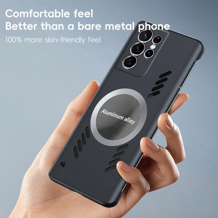 For Samsung Galaxy S23 Ultra 5G All-inclusive Lens Frameless Graphene Cooling Phone Case(Navy Blue)