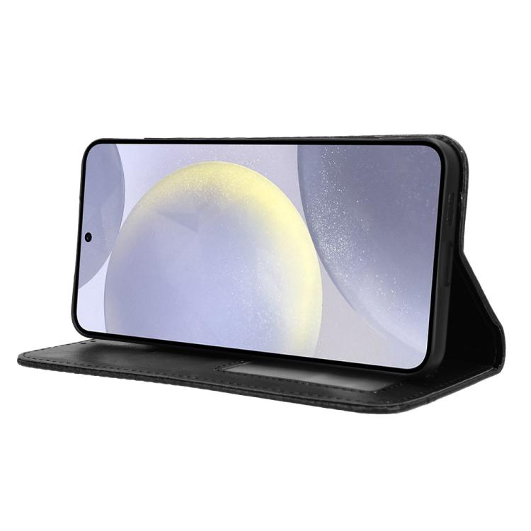 For Samsung Galaxy S24 FE 5G Magnetic Buckle Retro Texture Leather Phone Case(Black) For Samsung Galaxy S24 FE 5G Magnetic Buckle Retro Texture Leather Phone Case(Black)