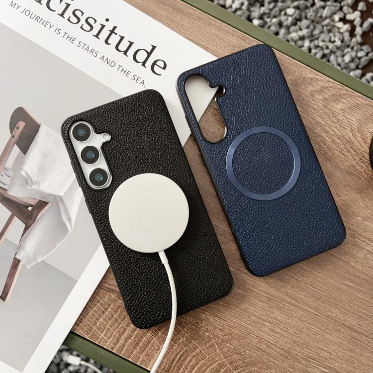 For Samsung Galaxy S25+ 5G CD Magsafe Magnetic Litchi Texture Phone Case(Black) For Samsung Galaxy S25+ 5G CD Magsafe Magnetic Litchi Texture Phone Case(Black)