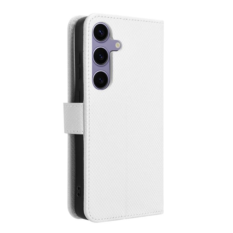 For Samsung Galaxy S24 FE 5G Diamond Texture Leather Phone Case(White) For Samsung Galaxy S24 FE 5G Diamond Texture Leather Phone Case(White)