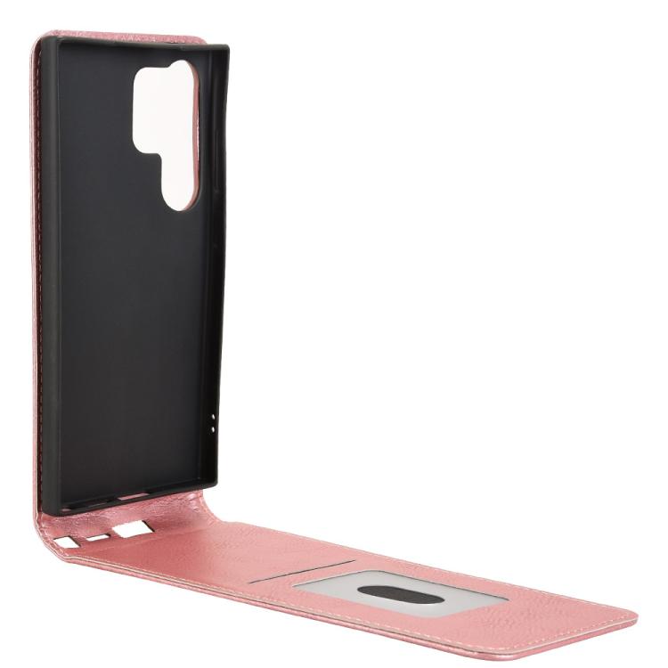 For Samsung Galaxy S24 Ultra 5G Magnetic Vertical Flip Leather Phone Case(Rose Gold) For Samsung Galaxy S24 Ultra 5G Magnetic Vertical Flip Leather Phone Case(Rose Gold)