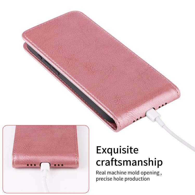 For Samsung Galaxy S24 Ultra 5G Magnetic Vertical Flip Leather Phone Case(Rose Gold) For Samsung Galaxy S24 Ultra 5G Magnetic Vertical Flip Leather Phone Case(Rose Gold)