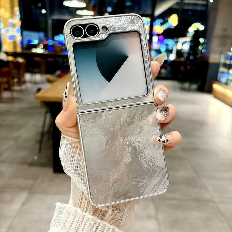 For Samsung Galaxy Z Flip5 5G Silver Edge PC Folding Phone Case(Glacier)