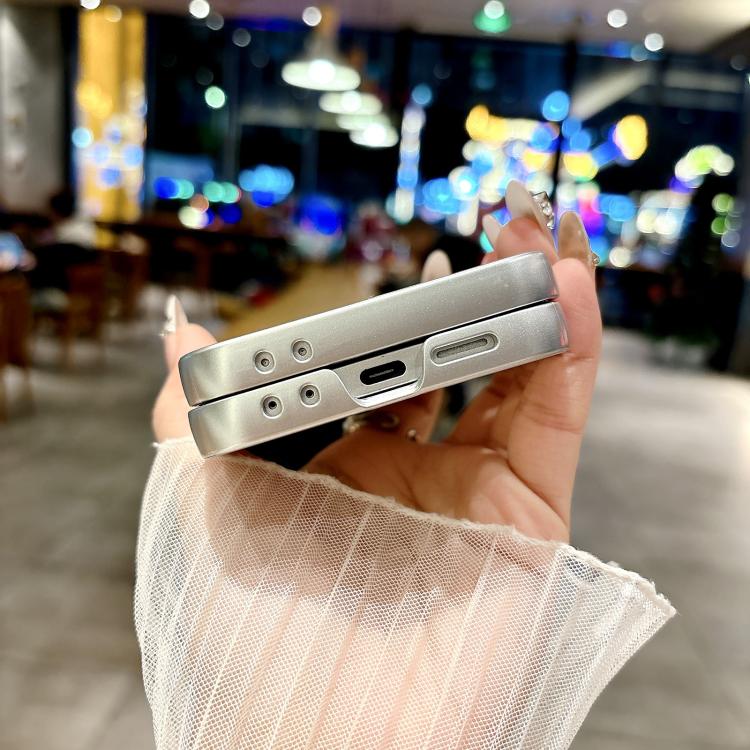 For Samsung Galaxy Z Flip5 5G Silver Edge PC Folding Phone Case(Glacier)