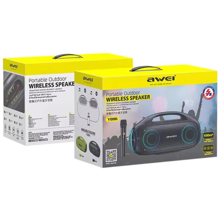 awei Y886 Portable TWS Bluetooth Speaker with Microphone(Black) awei Y886 Portable TWS Bluetooth Speaker with Microphone(Black)