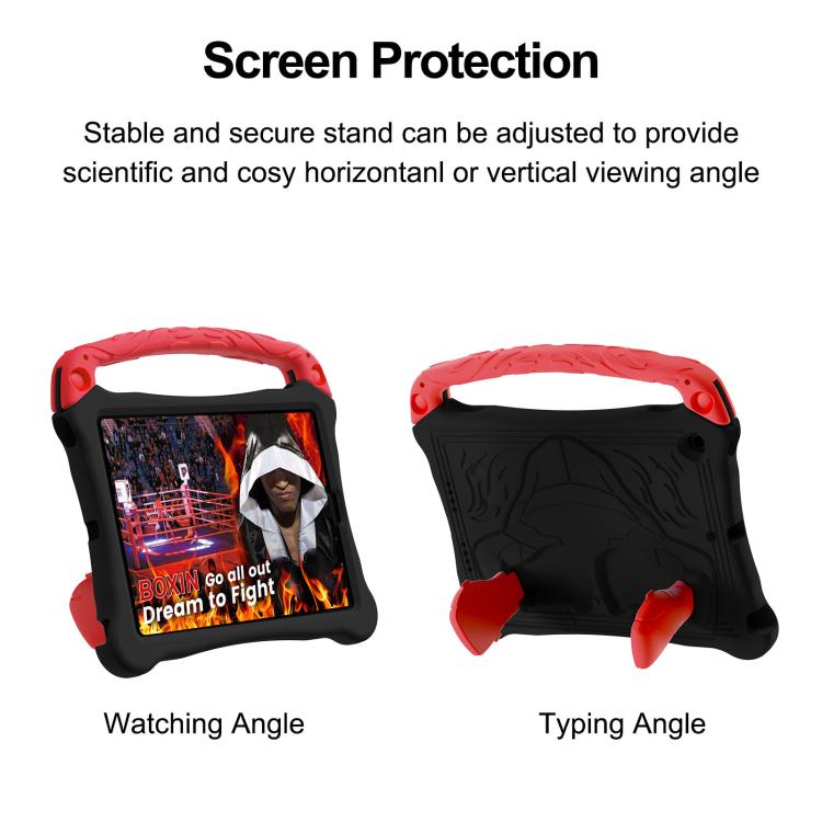 For iPad 10.2 2021 / 2020 / 2019 Boxing Series Kickstand EVA Shockproof Tablet Case with Shoulder Strap(Black Red)