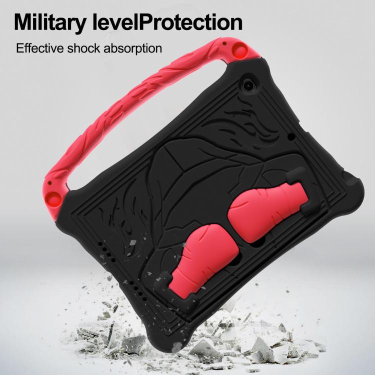 For iPad 10.2 2021 / 2020 / 2019 Boxing Series Kickstand EVA Shockproof Tablet Case with Shoulder Strap(Black Red)