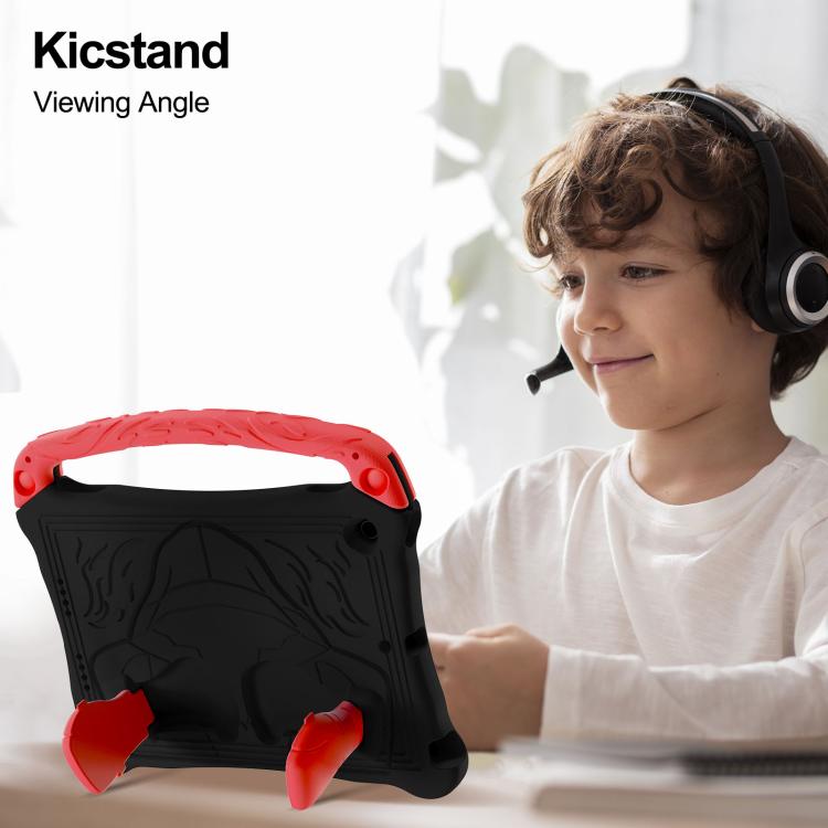 For iPad 10.2 2021 / 2020 / 2019 Boxing Series Kickstand EVA Shockproof Tablet Case with Shoulder Strap(Black Red)