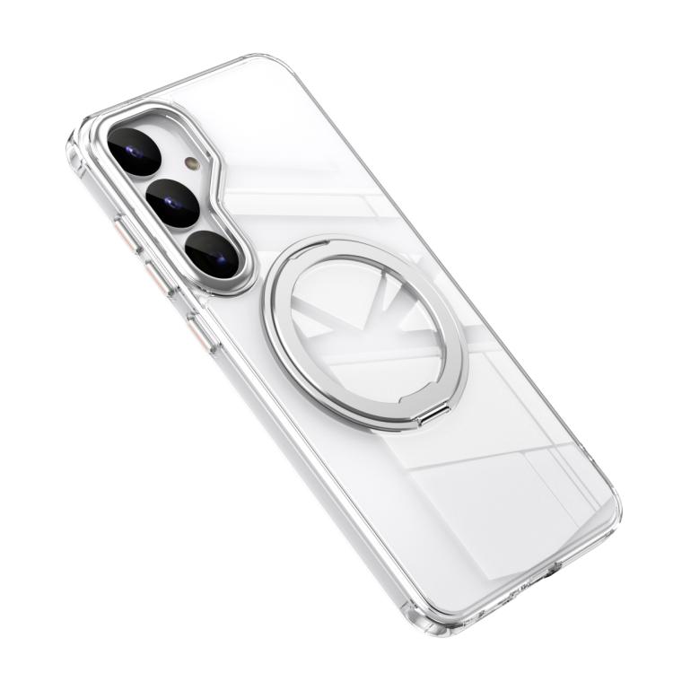 For Samsung Galaxy S25+ 5G Frosted 360 Degree MagSafe Magnetic Holder Phone Case(Silver) For Samsung Galaxy S25+ 5G Frosted 360 Degree MagSafe Magnetic Holder Phone Case(Silver)