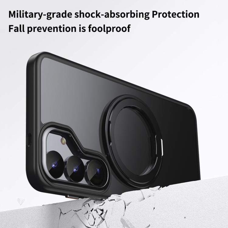 For Samsung Galaxy S25+ 5G Frosted 360 Degree MagSafe Magnetic Holder Phone Case(Silver) For Samsung Galaxy S25+ 5G Frosted 360 Degree MagSafe Magnetic Holder Phone Case(Silver)