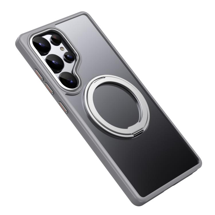 For Samsung Galaxy S25 Ultra 5G Frosted 360 Degree MagSafe Magnetic Holder Phone Case(Grey) For Samsung Galaxy S25 Ultra 5G Frosted 360 Degree MagSafe Magnetic Holder Phone Case(Grey)