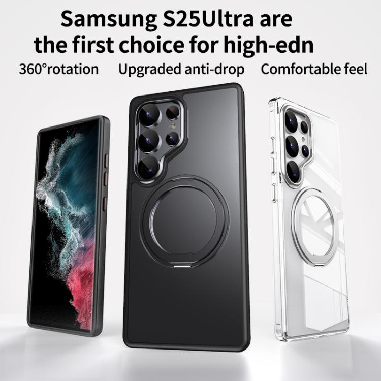 For Samsung Galaxy S25 Ultra 5G Frosted 360 Degree MagSafe Magnetic Holder Phone Case(Grey) For Samsung Galaxy S25 Ultra 5G Frosted 360 Degree MagSafe Magnetic Holder Phone Case(Grey)