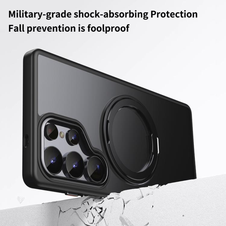 For Samsung Galaxy S25 Ultra 5G Frosted 360 Degree MagSafe Magnetic Holder Phone Case(Grey) For Samsung Galaxy S25 Ultra 5G Frosted 360 Degree MagSafe Magnetic Holder Phone Case(Grey)
