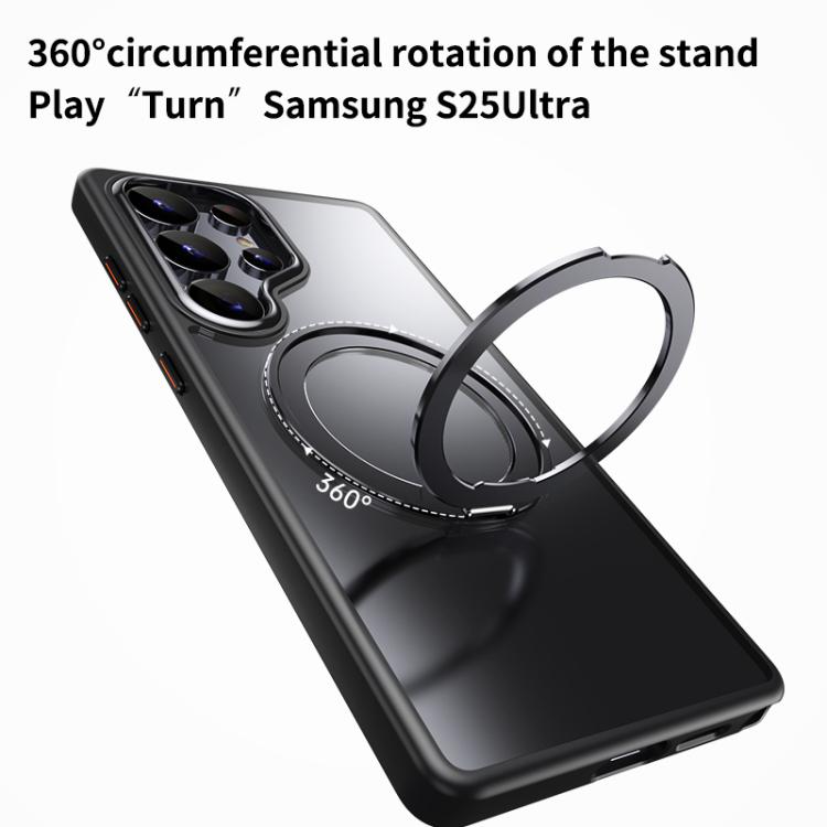 For Samsung Galaxy S25 Ultra 5G Frosted 360 Degree MagSafe Magnetic Holder Phone Case(Grey) For Samsung Galaxy S25 Ultra 5G Frosted 360 Degree MagSafe Magnetic Holder Phone Case(Grey)