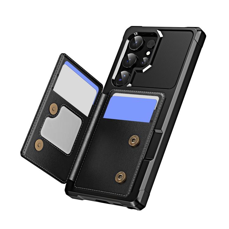 For Samsung Galaxy S24 Ultra 5G Horizontal Flip Card Bag Holder Leather Phone Case(Black) For Samsung Galaxy S24 Ultra 5G Horizontal Flip Card Bag Holder Leather Phone Case(Black)