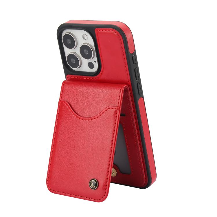 For iPhone 14 Pro AwQuer Vertical Flip Card Bag Holder Leather Phone Case(Red) For iPhone 14 Pro AwQuer Vertical Flip Card Bag Holder Leather Phone Case(Red)