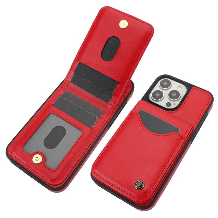 For iPhone 14 Pro AwQuer Vertical Flip Card Bag Holder Leather Phone Case(Red) For iPhone 14 Pro AwQuer Vertical Flip Card Bag Holder Leather Phone Case(Red)