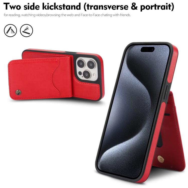 For iPhone 14 Pro AwQuer Vertical Flip Card Bag Holder Leather Phone Case(Red) For iPhone 14 Pro AwQuer Vertical Flip Card Bag Holder Leather Phone Case(Red)