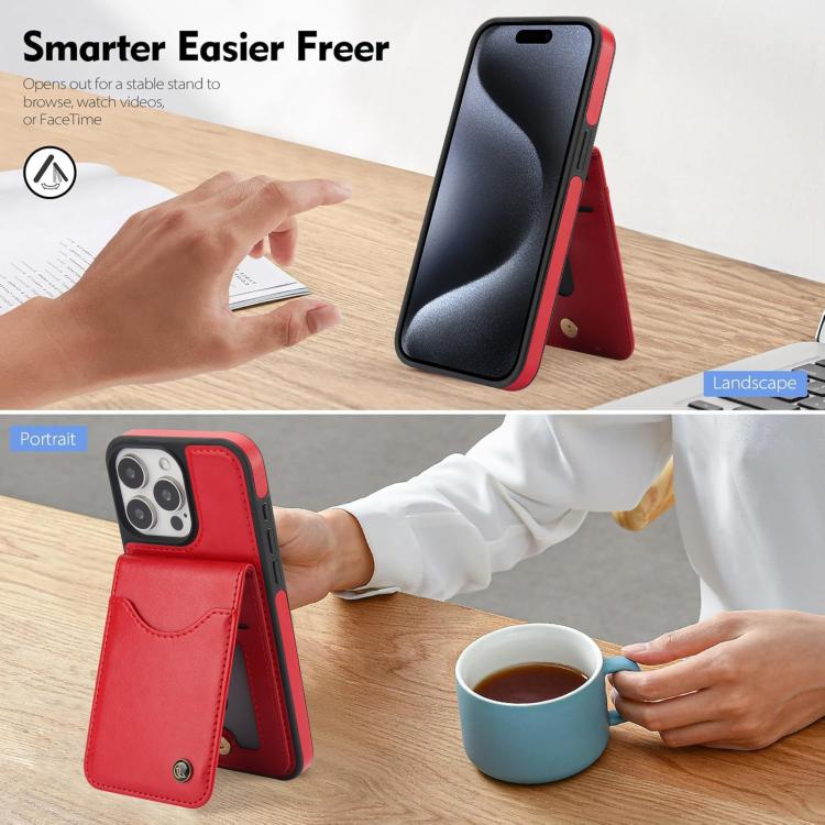For iPhone 14 Pro AwQuer Vertical Flip Card Bag Holder Leather Phone Case(Red) For iPhone 14 Pro AwQuer Vertical Flip Card Bag Holder Leather Phone Case(Red)