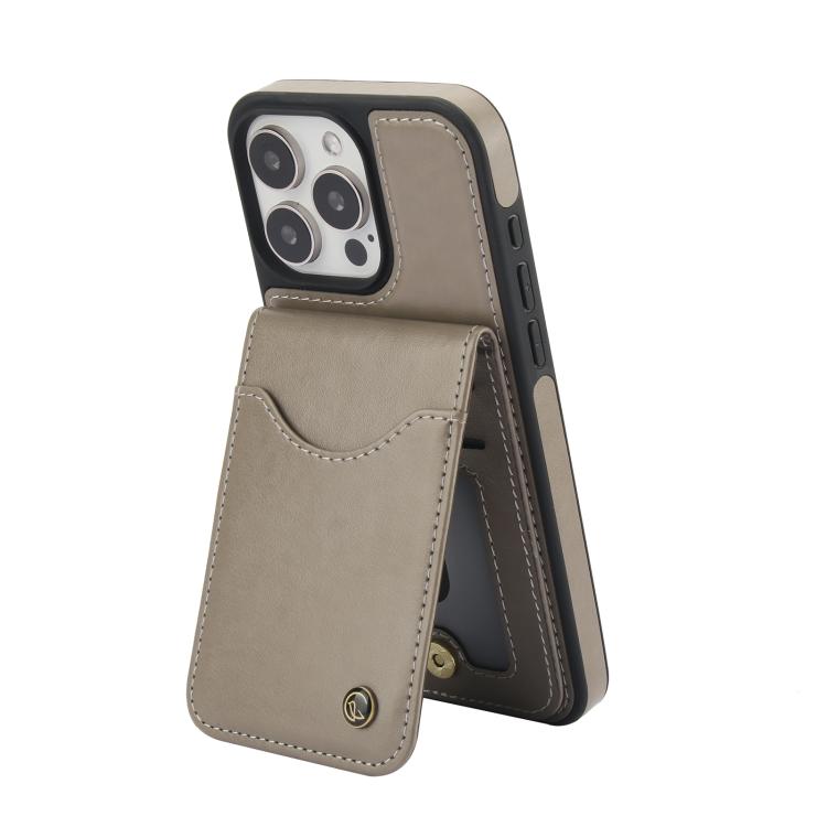 For iPhone 11 Pro AwQuer Vertical Flip Card Bag Holder Leather Phone Case(Grey) For iPhone 11 Pro AwQuer Vertical Flip Card Bag Holder Leather Phone Case(Grey)
