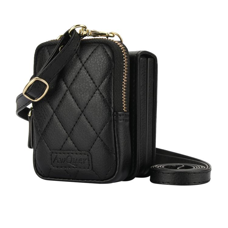 For Samsung Galaxy Z Flip6 AwQuer Crossbody Zipper Wallet Bag Litchi Leather Phone Case(Black)