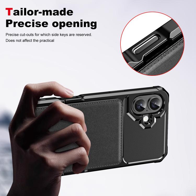 For iPhone 16 Plus Vertical Flip Card Bag Holder Leather Phone Case(Black) For iPhone 16 Plus Vertical Flip Card Bag Holder Leather Phone Case(Black)