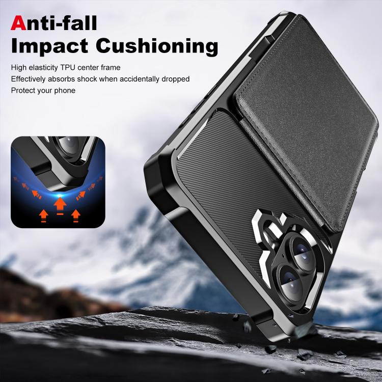 For iPhone 16 Plus Vertical Flip Card Bag Holder Leather Phone Case(Black) For iPhone 16 Plus Vertical Flip Card Bag Holder Leather Phone Case(Black)