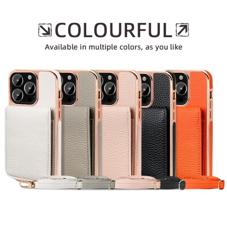 For iPhone 13 Pro Max VIETAO Litchi Texture Wallet PU Phone Case with Lanyard(Grey) For iPhone 13 Pro Max VIETAO Litchi Texture Wallet PU Phone Case with Lanyard(Grey)