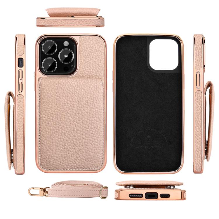 For iPhone 13 Pro Max VIETAO Litchi Texture Wallet PU Phone Case with Lanyard(Grey) For iPhone 13 Pro Max VIETAO Litchi Texture Wallet PU Phone Case with Lanyard(Grey)