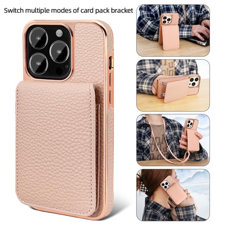 For iPhone 13 Pro Max VIETAO Litchi Texture Wallet PU Phone Case with Lanyard(Grey) For iPhone 13 Pro Max VIETAO Litchi Texture Wallet PU Phone Case with Lanyard(Grey)