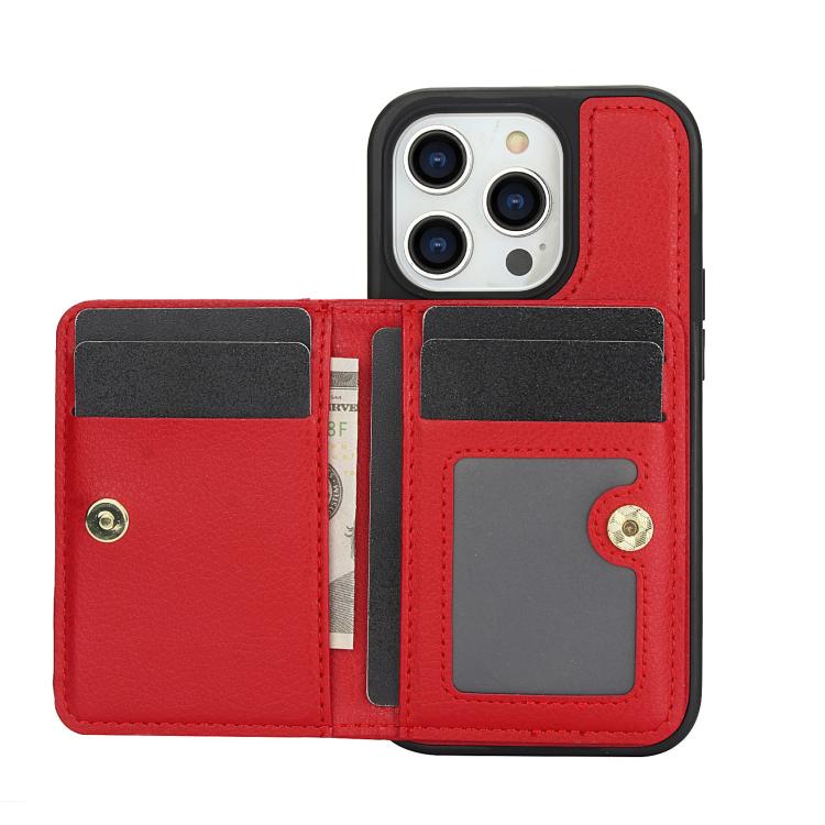 For iPhone 14 Pro AwQuer Horizontal Flip Card Bag Holder Leather Phone Case(Red) For iPhone 14 Pro AwQuer Horizontal Flip Card Bag Holder Leather Phone Case(Red)