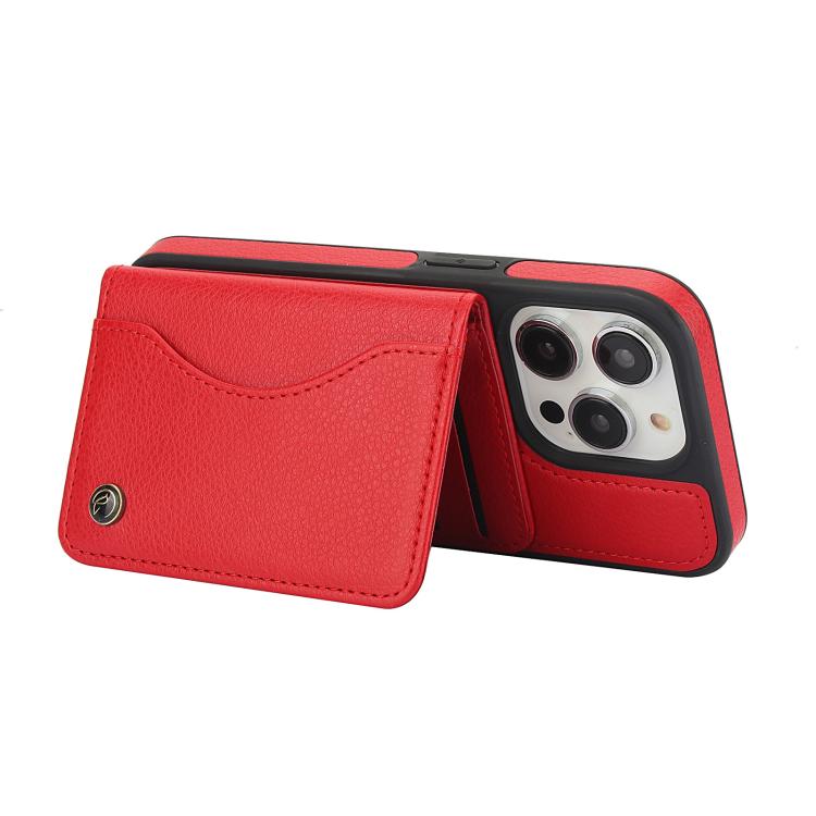 For iPhone 14 Pro AwQuer Horizontal Flip Card Bag Holder Leather Phone Case(Red) For iPhone 14 Pro AwQuer Horizontal Flip Card Bag Holder Leather Phone Case(Red)