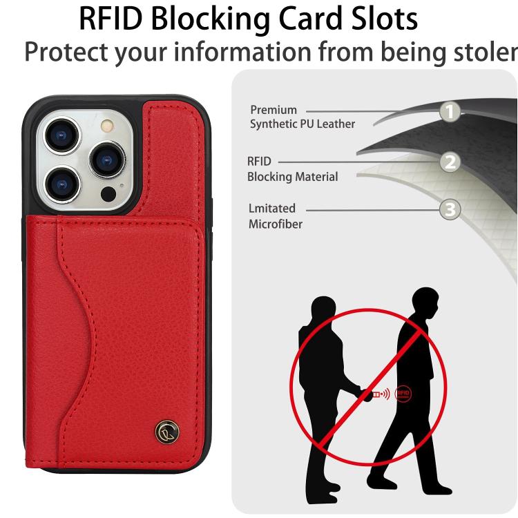 For iPhone 14 Pro AwQuer Horizontal Flip Card Bag Holder Leather Phone Case(Red) For iPhone 14 Pro AwQuer Horizontal Flip Card Bag Holder Leather Phone Case(Red)