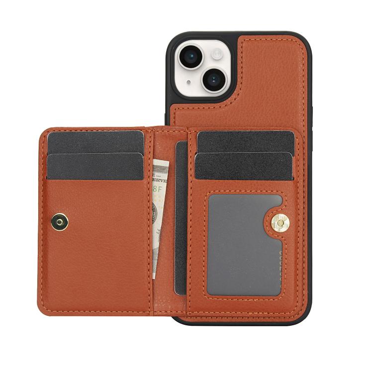 For iPhone 12 / 12 Pro AwQuer Horizontal Flip Card Bag Holder Leather Phone Case(Brown) For iPhone 12 / 12 Pro AwQuer Horizontal Flip Card Bag Holder Leather Phone Case(Brown)
