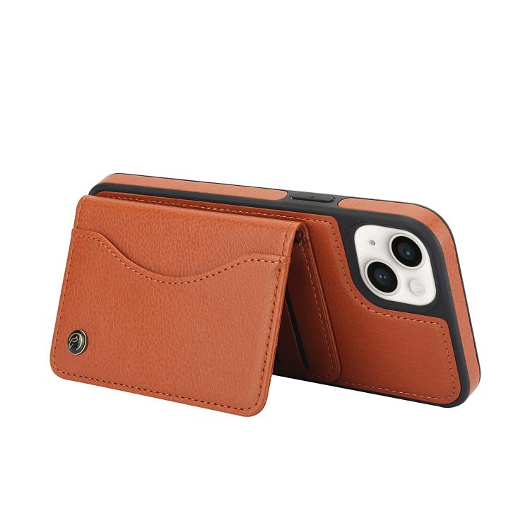 For iPhone 12 / 12 Pro AwQuer Horizontal Flip Card Bag Holder Leather Phone Case(Brown) For iPhone 12 / 12 Pro AwQuer Horizontal Flip Card Bag Holder Leather Phone Case(Brown)