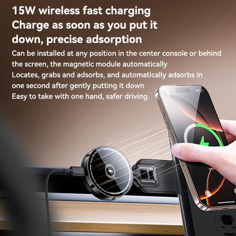 Yesido C316 15W Magsafe Magnetic Car Wireless Charger(Black) Yesido C316 15W Magsafe Magnetic Car Wireless Charger(Black)
