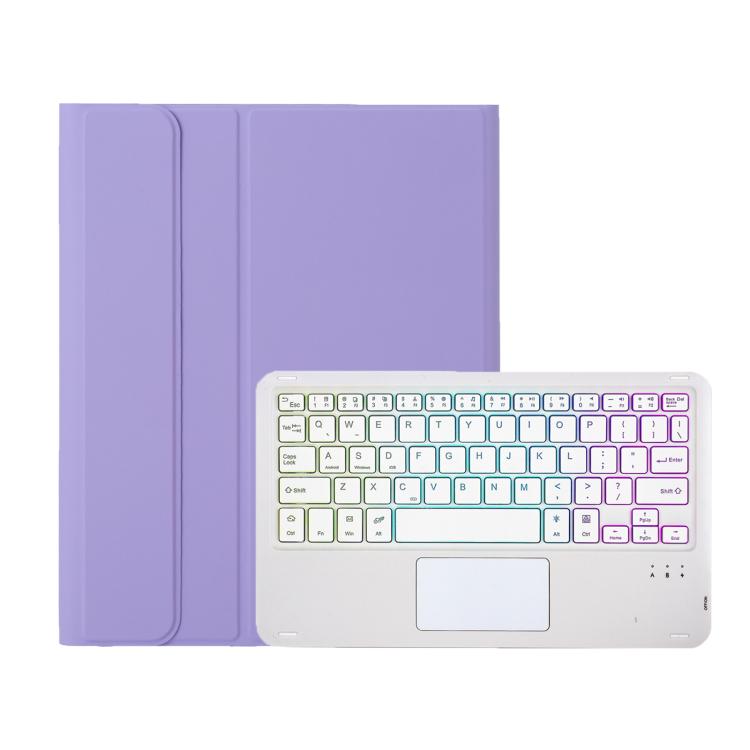 For iPad Air 2022&2020 / Pro 11 2021&2020&2018 Lambskin Pen Slot Touch Pad Backlight Bluetooth Keyboard Leather Tablet Case(Purple) For iPad Air 2022&2020 / Pro 11 2021&2020&2018 Lambskin Pen Slot Touch Pad Backlight Bluetooth Keyboard Leather Tablet Case(Purple)