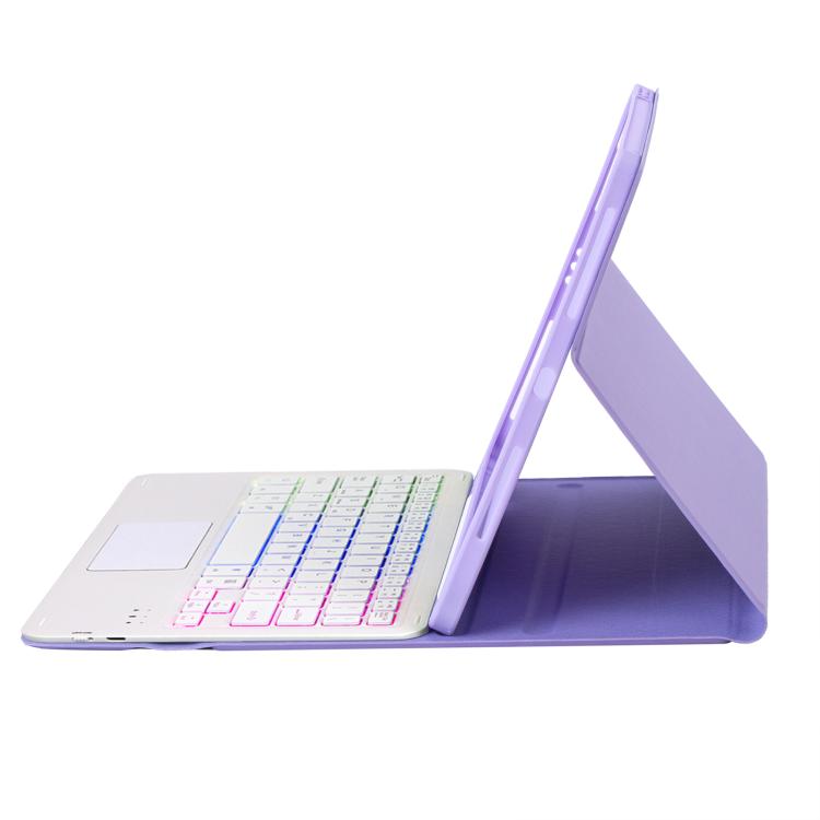 For iPad Air 2022&2020 / Pro 11 2021&2020&2018 Lambskin Pen Slot Touch Pad Backlight Bluetooth Keyboard Leather Tablet Case(Purple) For iPad Air 2022&2020 / Pro 11 2021&2020&2018 Lambskin Pen Slot Touch Pad Backlight Bluetooth Keyboard Leather Tablet Case(Purple)