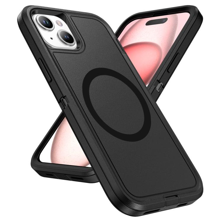For iPhone 14 Plus / 15 Plus Life Waterproof Rugged MagSafe Magnetic Phone Case(Black) For iPhone 14 Plus / 15 Plus Life Waterproof Rugged MagSafe Magnetic Phone Case(Black)